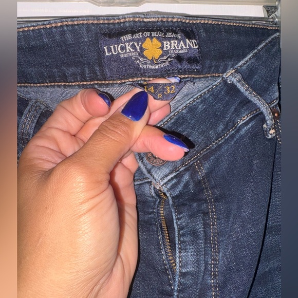 Lucky Brand Women’s/unisex Deep Indigo Straight Jeans, 14/32 - Picture 3 of 7